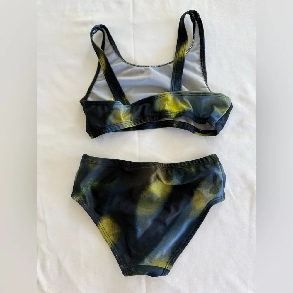 MARQUES ALMEIDA Kids Black, Blue & Neon Yellow Swim Bikini Set - 5T